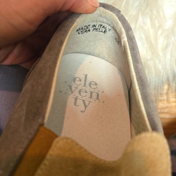 ELEVENTY Suede Slip-On Sneakers 2 tone gray beige 44 - Picture 11 of 12